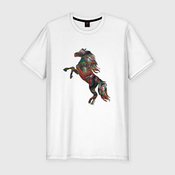 Мужская slim-футболка Лошадь из линий