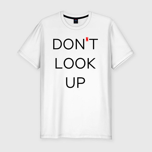 Мужская slim-футболка Dont look up Netflix / Белый – фото 1