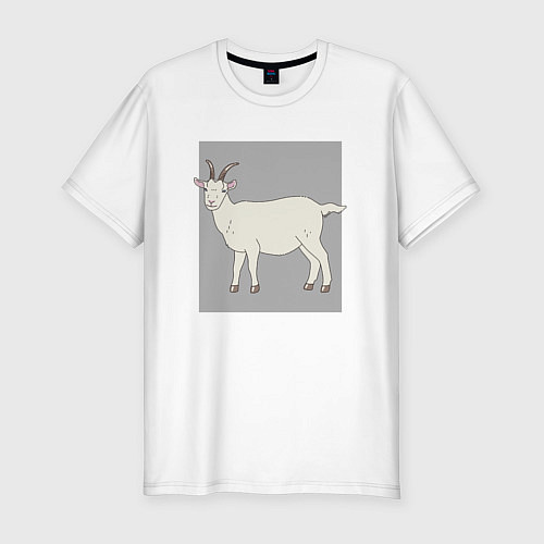 Мужская slim-футболка Козленок / Белый – фото 1