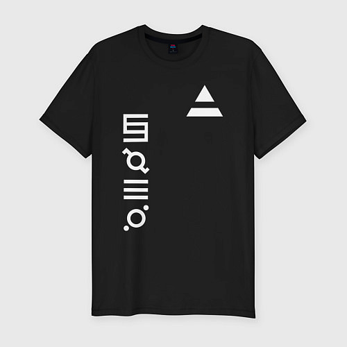 Мужская slim-футболка 30 секунд до марса лого / Черный – фото 1