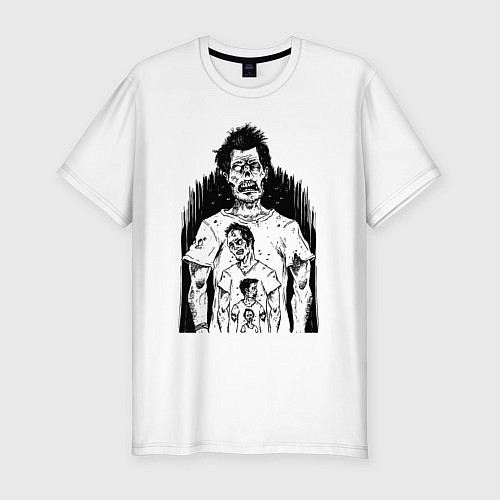 Мужская slim-футболка Zombie age / Белый – фото 1