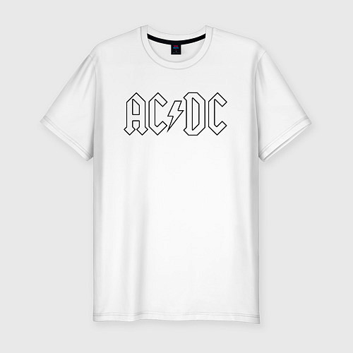 Мужская slim-футболка ACDC Logo Молния / Белый – фото 1