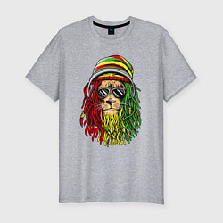 Футболка slim-fit Rasta lioN, цвет: меланж