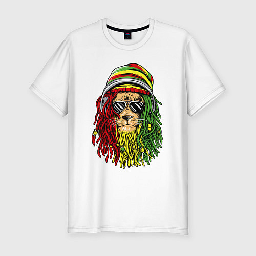 Мужская slim-футболка Rasta lioN / Белый – фото 1