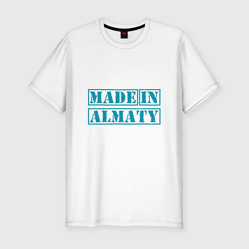 Мужская slim-футболка Алматы Казахстан / Белый – фото 1
