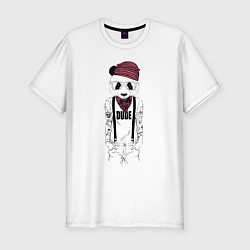 Мужская slim-футболка Panda hipster