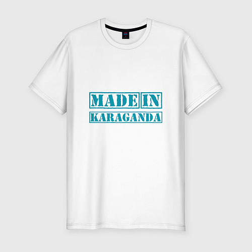 Мужская slim-футболка Караганда Казахстан / Белый – фото 1