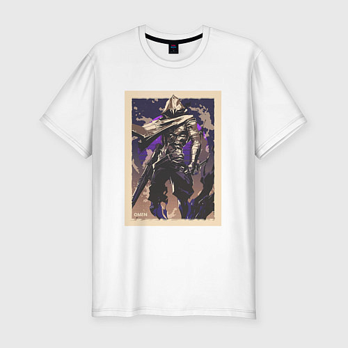 Мужская slim-футболка Omen art / Белый – фото 1