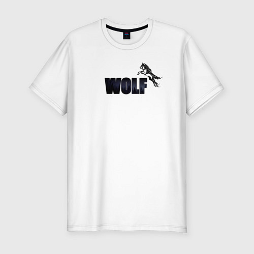 Мужская slim-футболка Wolf brand / Белый – фото 1