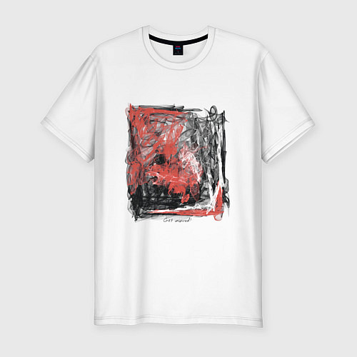 Мужская slim-футболка Коллекция Get inspired! Провокация Абстракция 9541 / Белый – фото 1