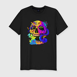 Футболка slim-fit Art skull!, цвет: черный