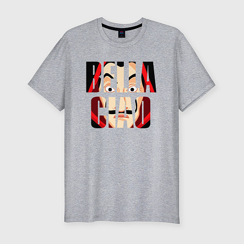 Мужская slim-футболка Бумажный Дом BELLA CIAO / Меланж – фото 1