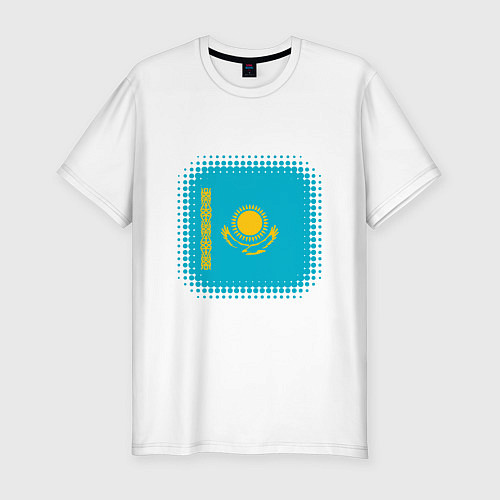 Мужская slim-футболка Мой Казахстан / Белый – фото 1