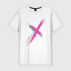Мужская slim-футболка Коллекция Get inspired! Pink cross Абстракция P-cr