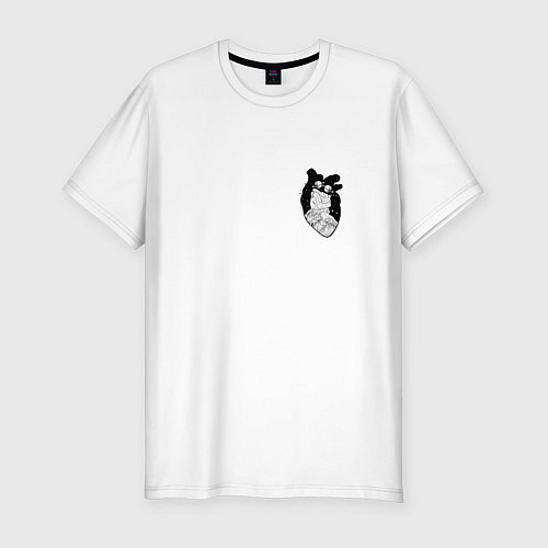 Мужская slim-футболка ТЫ МОЙ КОСМОС, ВЛЮБЛЕННЫЕ В СЕРДЦЕ, КОСМОС В СЕРДЦ / Белый – фото 1