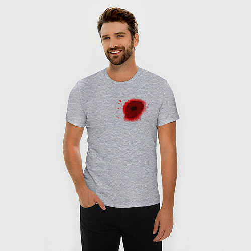 Мужская slim-футболка Гвоздь в сердце / Меланж – фото 3