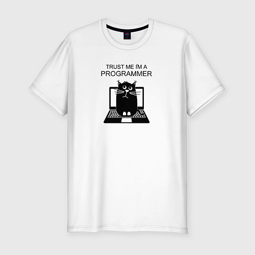 Мужская slim-футболка Я, программист / Белый – фото 1