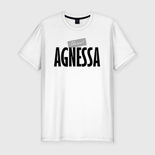 Мужская slim-футболка Нереальная Агнесса / Белый – фото 1