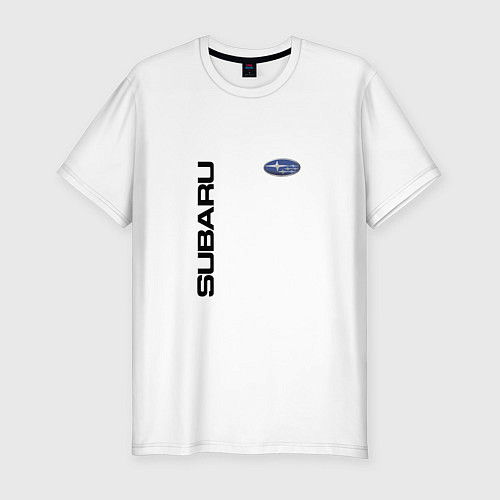 Мужская slim-футболка SUBARU авто супер / Белый – фото 1