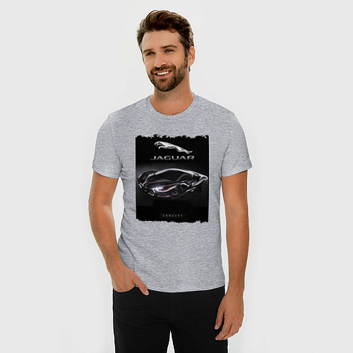 Мужская slim-футболка Jaguar concept / Меланж – фото 3