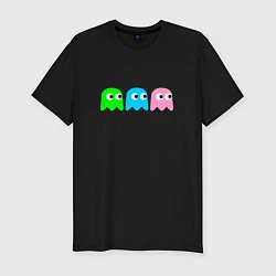 Футболка slim-fit Pac man - play Для двоих, цвет: черный