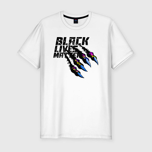 Мужская slim-футболка Black Lives Matter 2022 / Белый – фото 1
