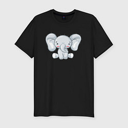 Мужская slim-футболка Маленький милый слоненок