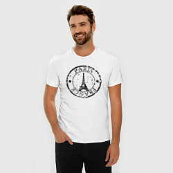 Футболка slim-fit Париж, Франция, Эйфелева башня, цвет: белый — фото 2