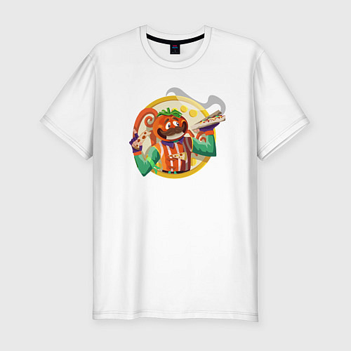 Мужская slim-футболка Сеньоро пицца / Белый – фото 1
