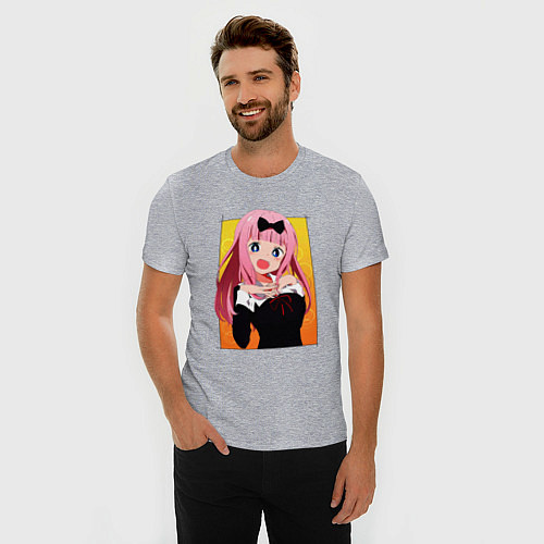 Мужская slim-футболка Чика Фудзивара из госпожи кагуи / Меланж – фото 3