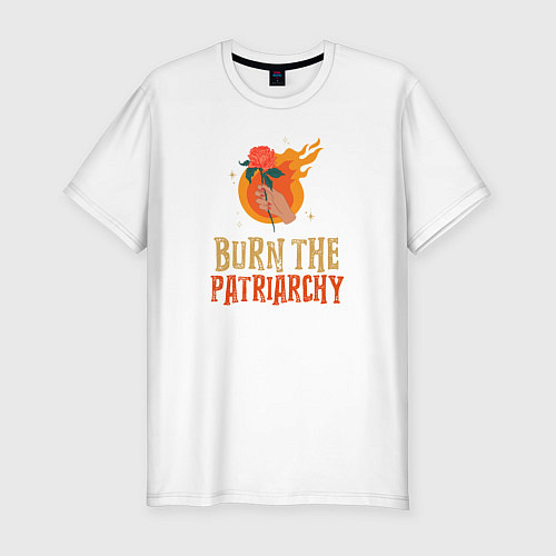 Мужская slim-футболка Burn the Patriarchy / Белый – фото 1