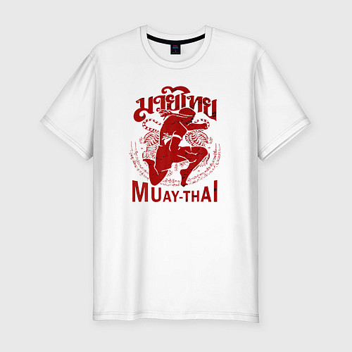 Мужская slim-футболка Muay Thai Thailand / Белый – фото 1