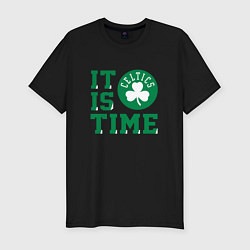 Мужская slim-футболка IT IS CELTICS TIME НАСТАЛО ВРЕМЯ СЕЛТИКС BOSTON CE