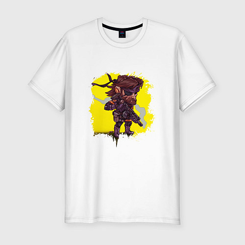 Мужская slim-футболка Big Boss whith gun / Белый – фото 1