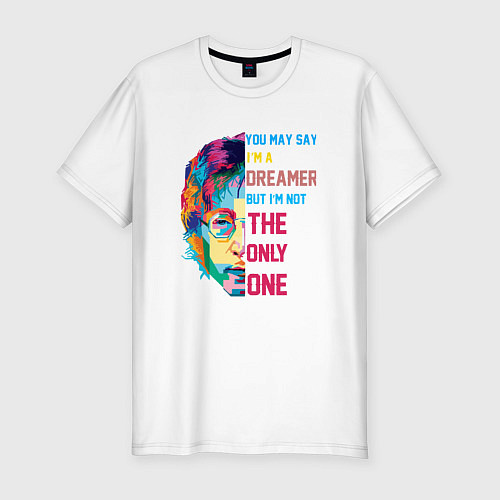 Мужская slim-футболка Джон Леннон 2022 / Белый – фото 1
