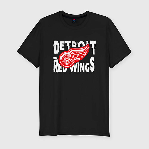 Мужская slim-футболка Детройт Ред Уингз Detroit Red Wings / Черный – фото 1