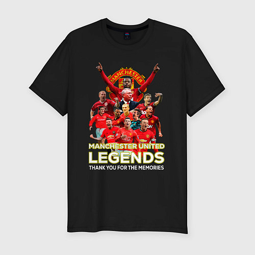 Мужская slim-футболка Легенды Манчестера Manchester United Legends / Черный – фото 1