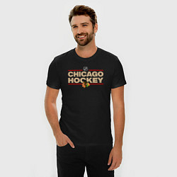 Футболка slim-fit CHICAGO BLACKHAWKS NHL ЧИКАГО НХЛ, цвет: черный — фото 2