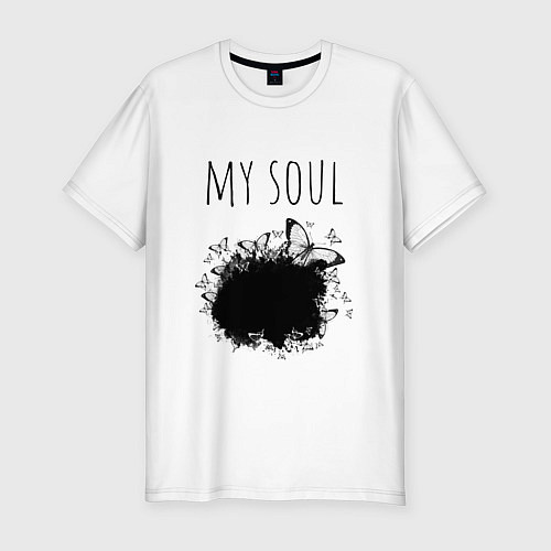 Мужская slim-футболка Моя душа прекрасна / Белый – фото 1