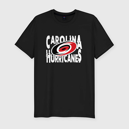 Мужская slim-футболка Каролина Харрикейнз, Carolina Hurricanes / Черный – фото 1