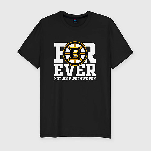 Мужская slim-футболка FOREVER NOT JUST WHEN WE WIN, Boston Bruins, Босто / Черный – фото 1