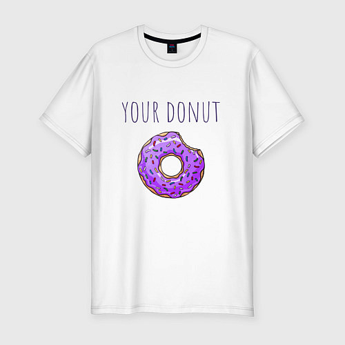 Мужская slim-футболка Твой пончик / Белый – фото 1