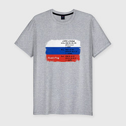 Мужская slim-футболка Для дизайнера Флаг России Color codes