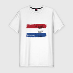 Мужская slim-футболка Для дизайнера Флаг Нидерландов