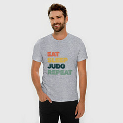 Футболка slim-fit Eat Sleep Judo, цвет: меланж — фото 2