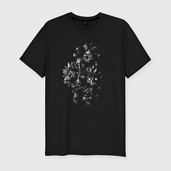Мужская slim-футболка Цветы смерти