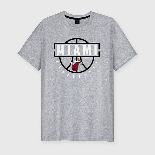 Мужская slim-футболка MIAMI HEAT NBA МАЯМИ ХИТ НБА / Меланж – фото 1