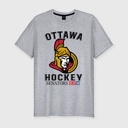 Футболка slim-fit OTTAWA SENATORS ОТТАВА СЕНАТОРЗ, цвет: меланж