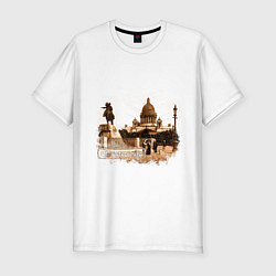 Мужская slim-футболка Санкт-Петербург Ретро Питер