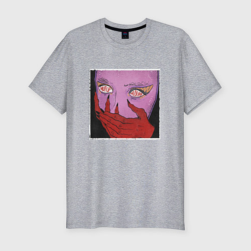 Мужская slim-футболка Shut up and behave обложка / Меланж – фото 1